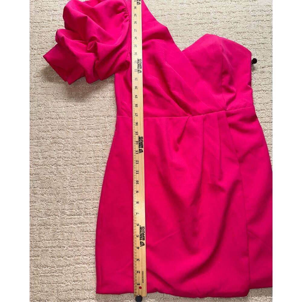 DO+BE Women's Hot Pink One Shoulder Ruffle Cocktail Party Dress‎ Size M - Picture 7 of 7